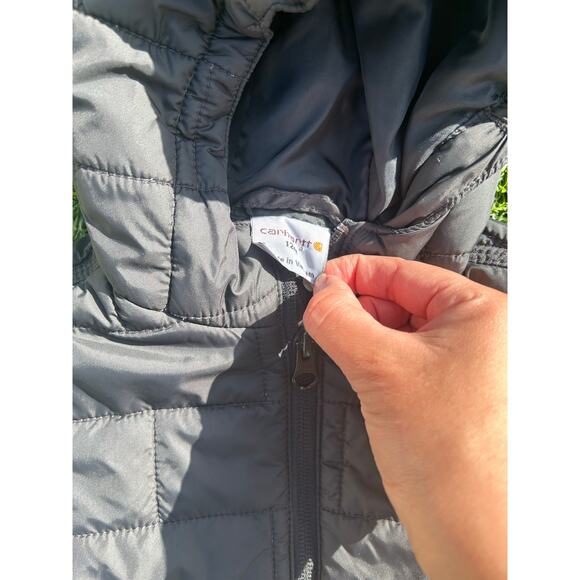 Carhartt boys' black hooded jacket size 12 months - Picture 4 of 4